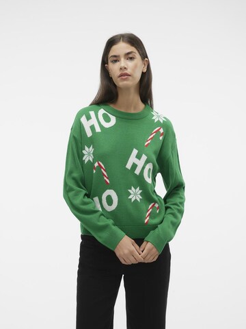 VERO MODA Trui 'MIXEDXMAS' in Groen: voorkant