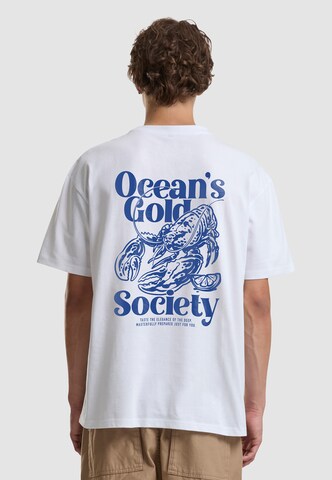Mister Tee - Camisa 'Oceans Gold' em branco: frente