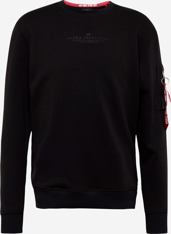 Sweat-shirt ALPHA INDUSTRIES en noir : devant