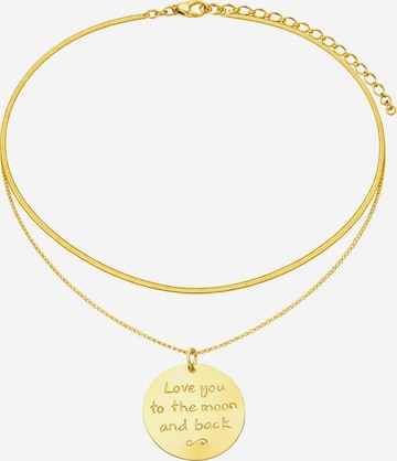 Cala Rose Kette 'TO THE MOON' in Gold: Vorderseite
