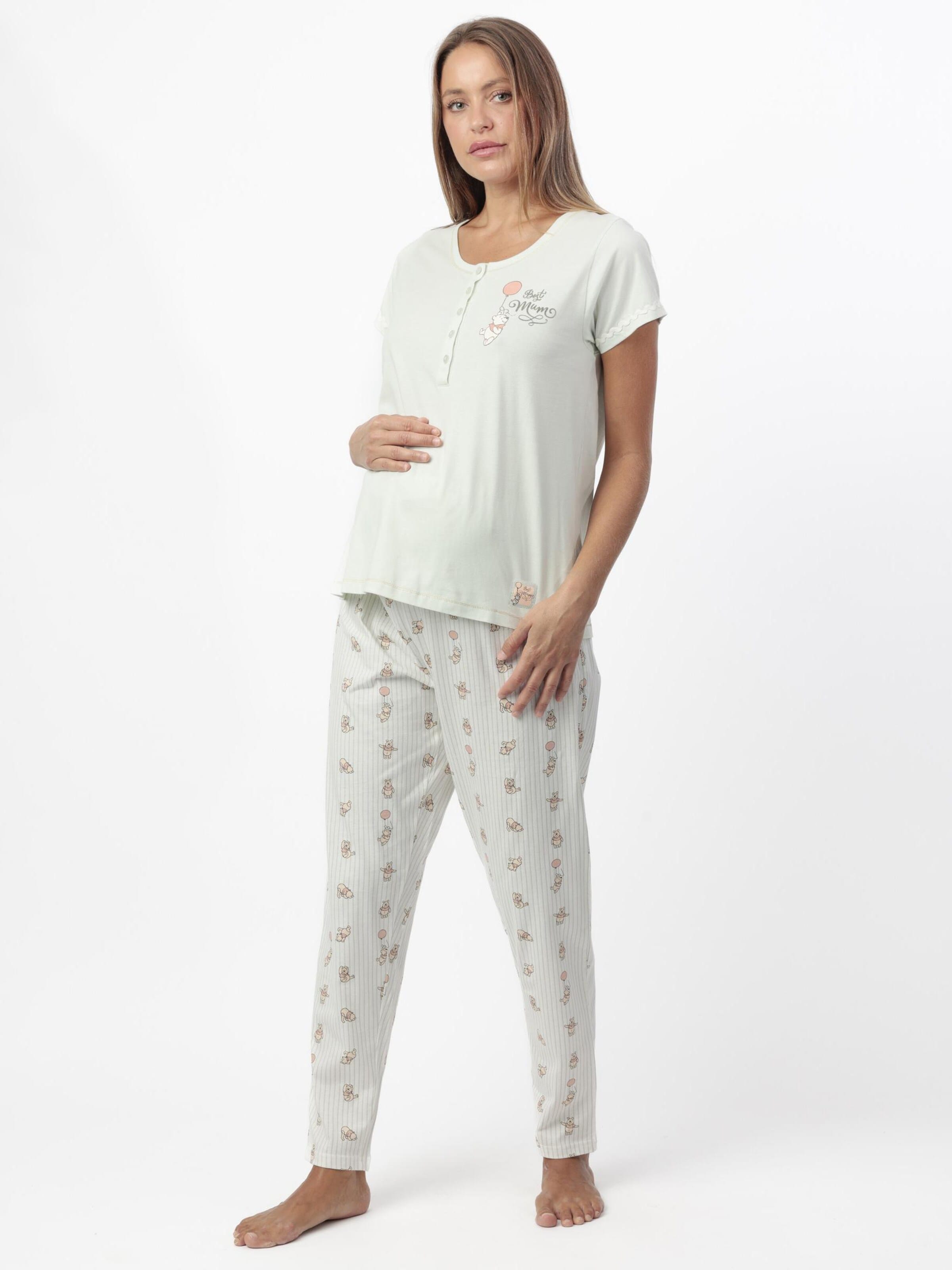 DISNEY - Pijama 'DISNEY Pijama Manga Corta Winnie Maternity para Mujer' en verde: frente