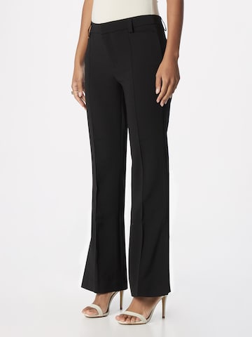 Gina Tricot Flared Trousers with creases 'Rosie' in Black: front