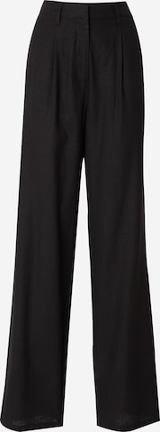 RÆRE by Lorena Rae Loose fit Pleat-Front Pants 'Martha Tall' in Black: front
