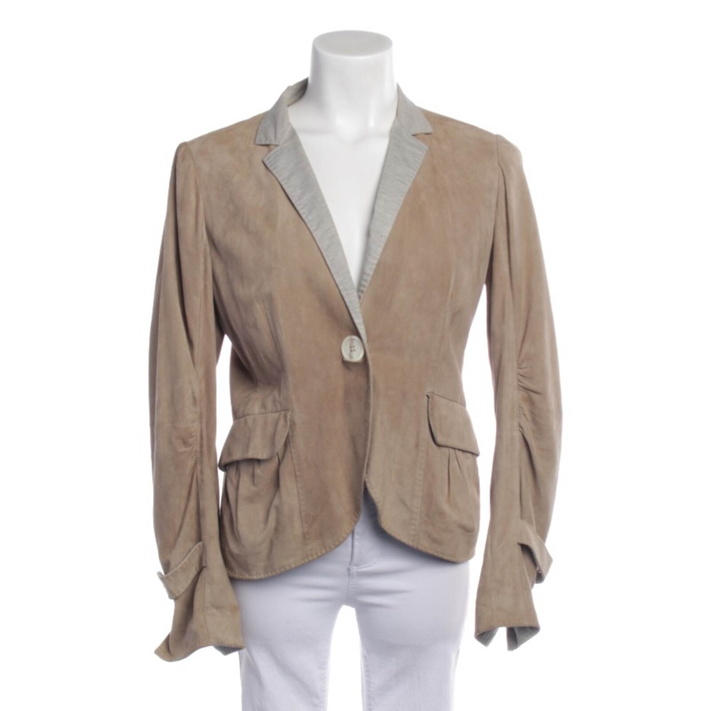 Brunello Cucinelli Jacket & Coat in M in Grey: front