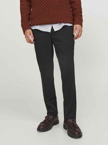 JACK & JONES Slim fit Pleated Pants 'JPRFRANCO TUX' in Black: front