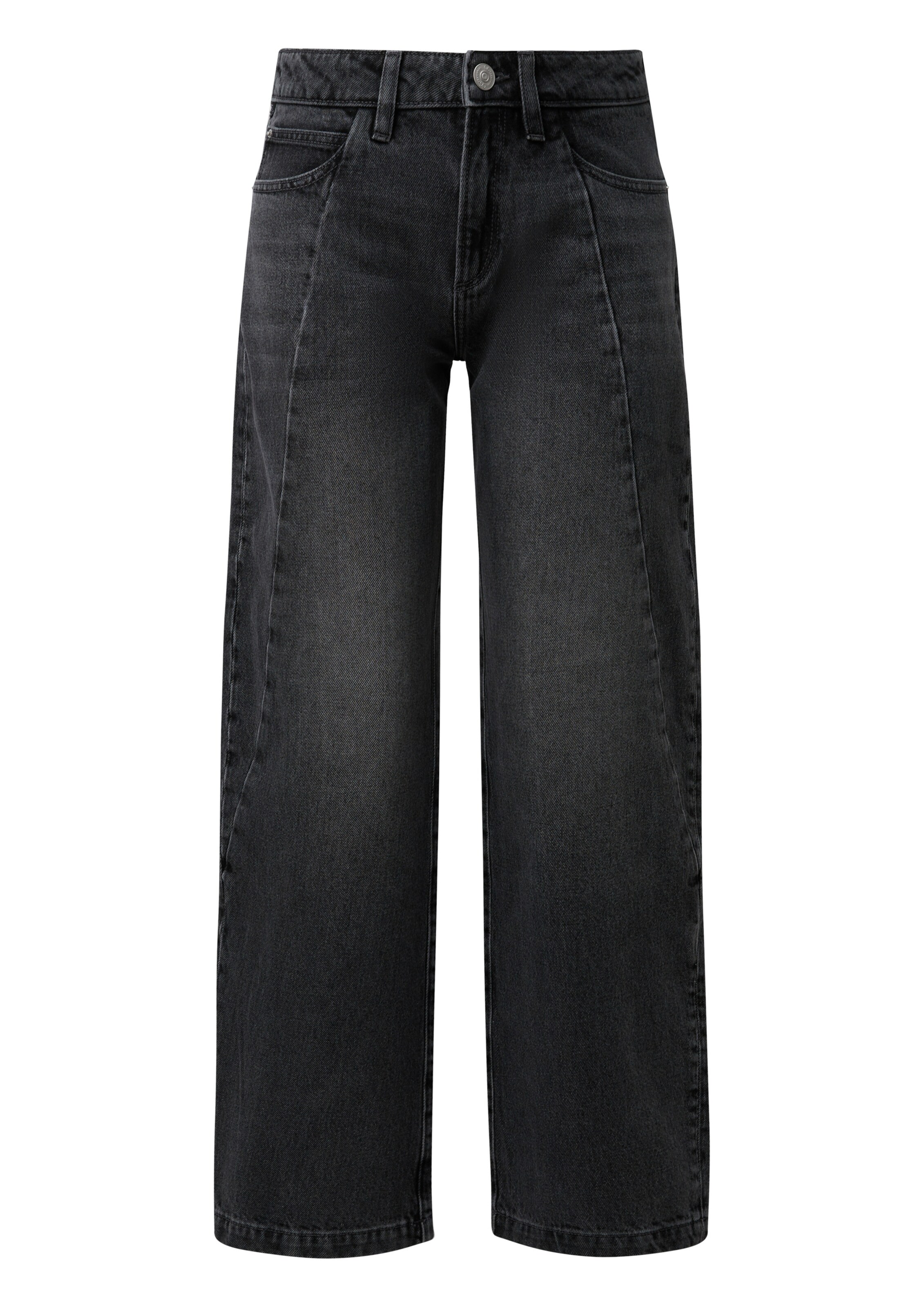 QS Loosefit Jeans in Grijs: voorkant