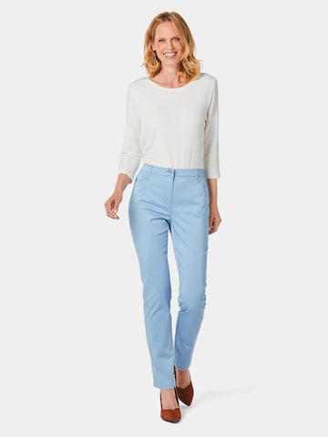 Coupe slim Pantalon 'Carla' Goldner en bleu