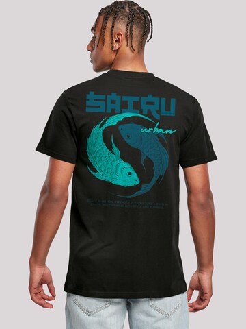 F4NT4STIC Shirt 'Koi Fish Japan Streetstyle' in Zwart