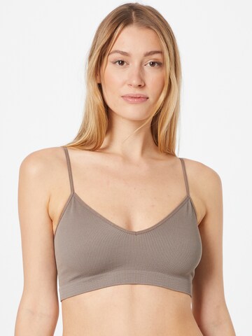 Bustino Reggiseno 'SYMMI' di PIECES in grigio: frontale