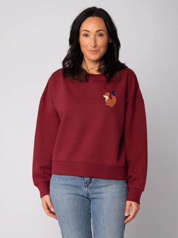 Watapparel Sweatshirt 'Cute Fox ' in Red: front