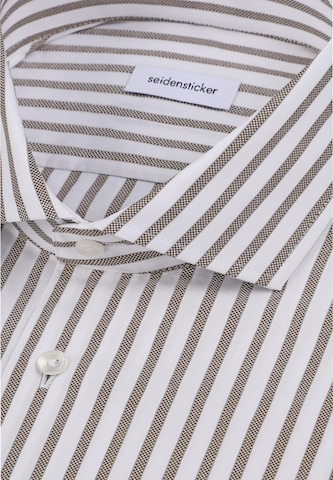 Coupe slim Chemise business SEIDENSTICKER en marron