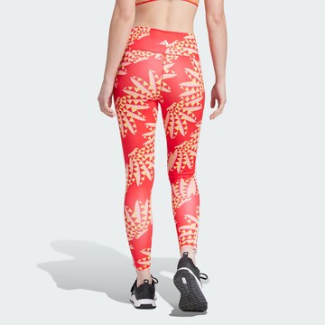 ADIDAS PERFORMANCE Skinny Workout Pants 'Farm Rio' in Red