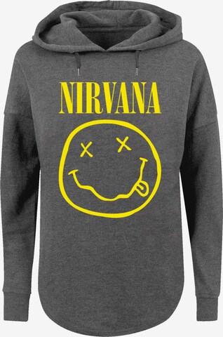 Sweat-shirt 'Nirvana Rock Band Yellow Happy Face' F4NT4STIC en gris : devant