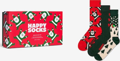 36-40 dydžio Kojinės 'Santa' iš Happy Socks, spalva – smėlio spalva / tamsiai žalia / raudona / balta, Prekių apžvalga