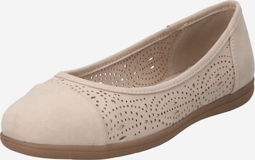 JANA Ballerinasko i beige: forside