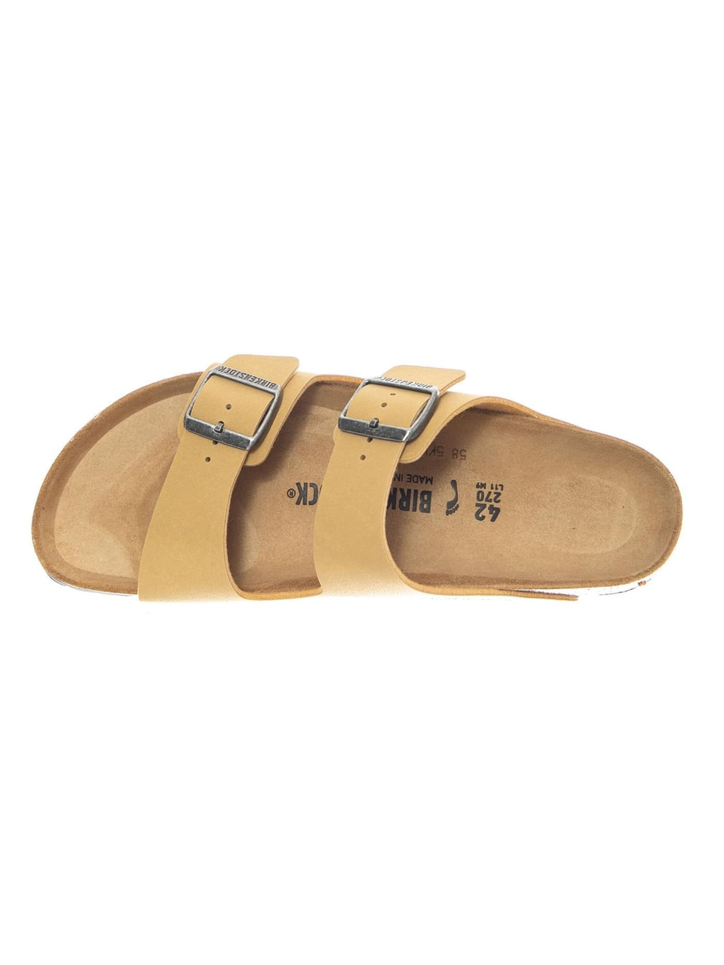 BIRKENSTOCK Sandały 'Arizona Birko Flor Narrow Fit Latte Cream' w kolorze żółty