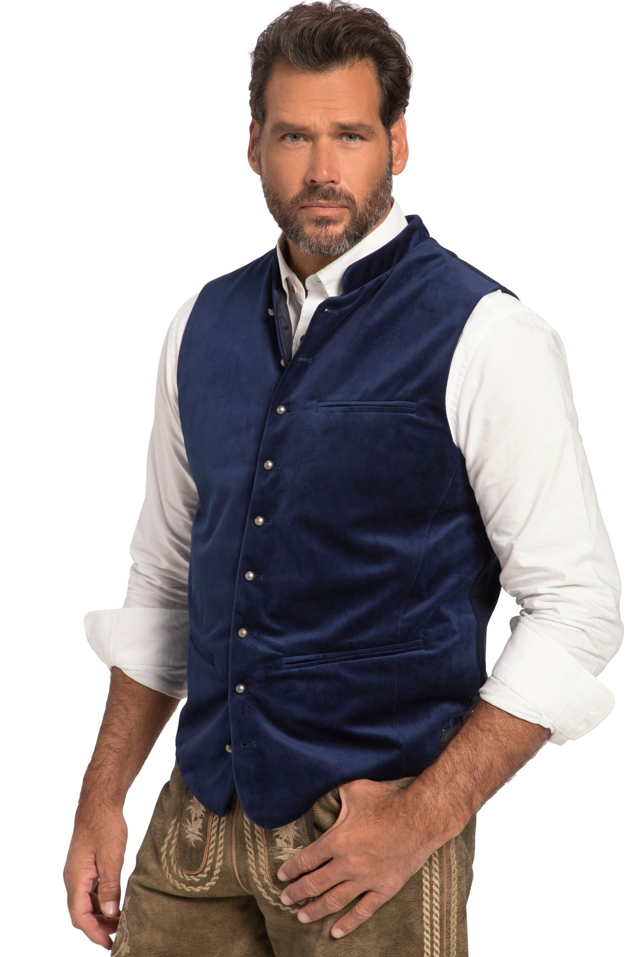 JP1880 Weste in Blau: Vorderseite