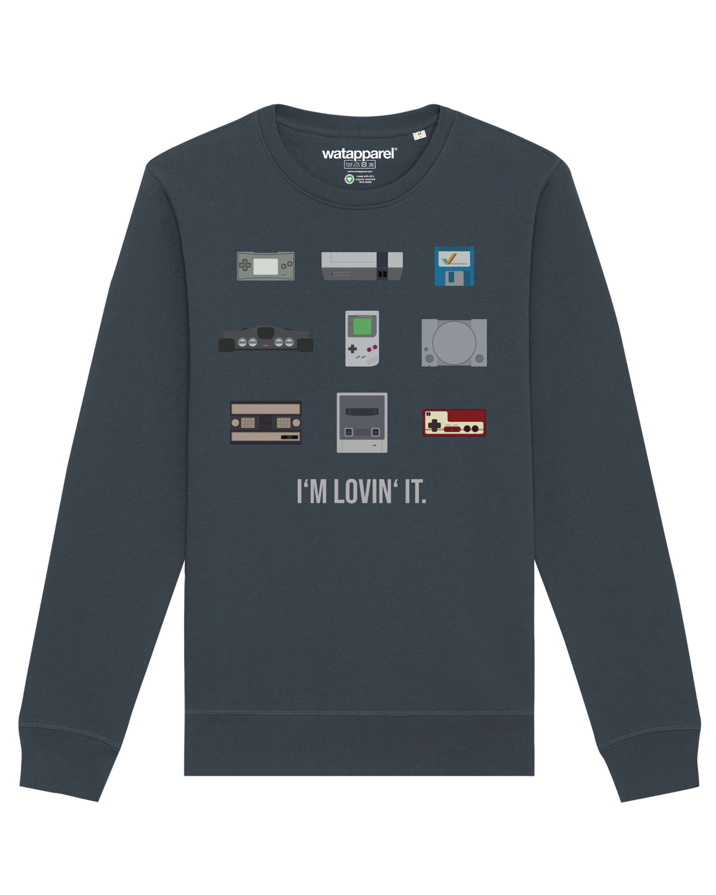 Sweat-shirt ' Videogames ' Watapparel en gris : devant