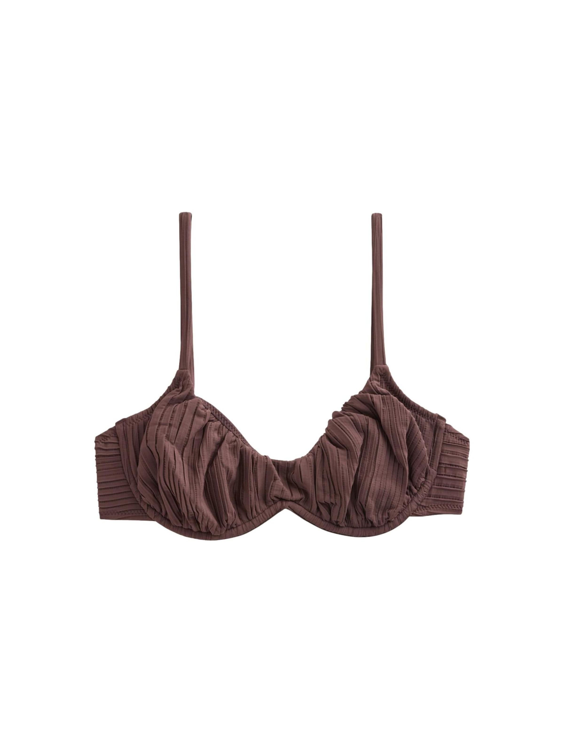 self. T-shirt Bikinitop in Bruin: voorkant