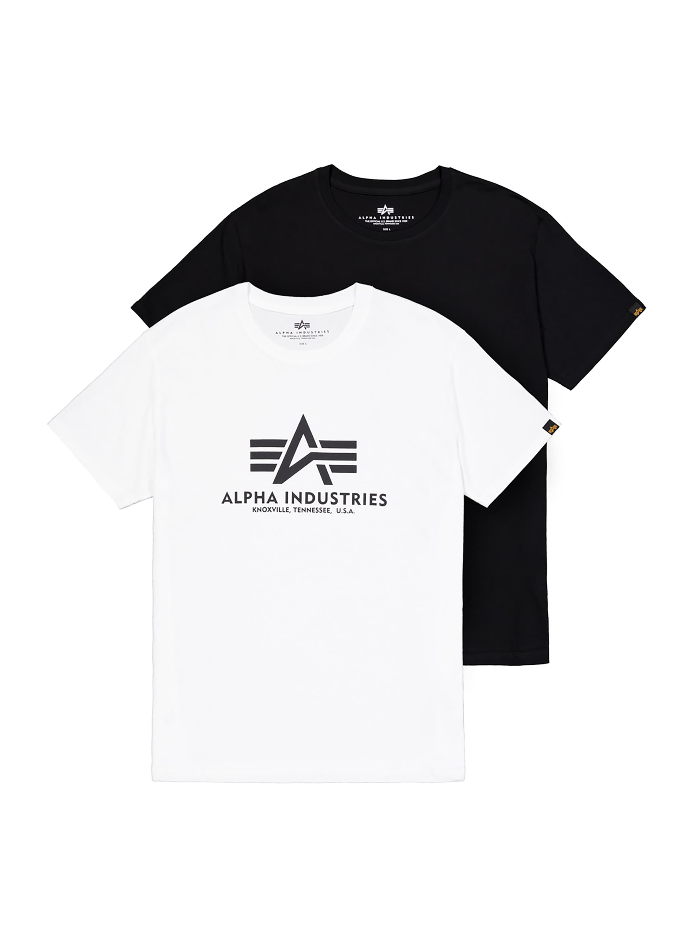 ALPHA INDUSTRIES Shirt 'Basic 2 Pack'‌‌‌‌‌‌‌‌ in Schwarz: Vorderseite