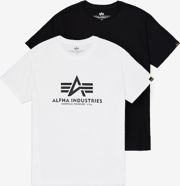 ALPHA INDUSTRIES Shirt 'Basic 2 Pack' in Schwarz: Vorderseite