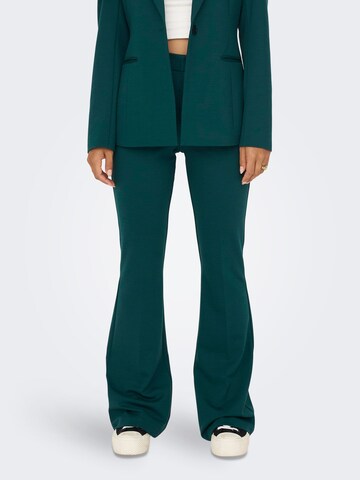 ONLY Flared Trousers with creases 'PEACH' in Green: front