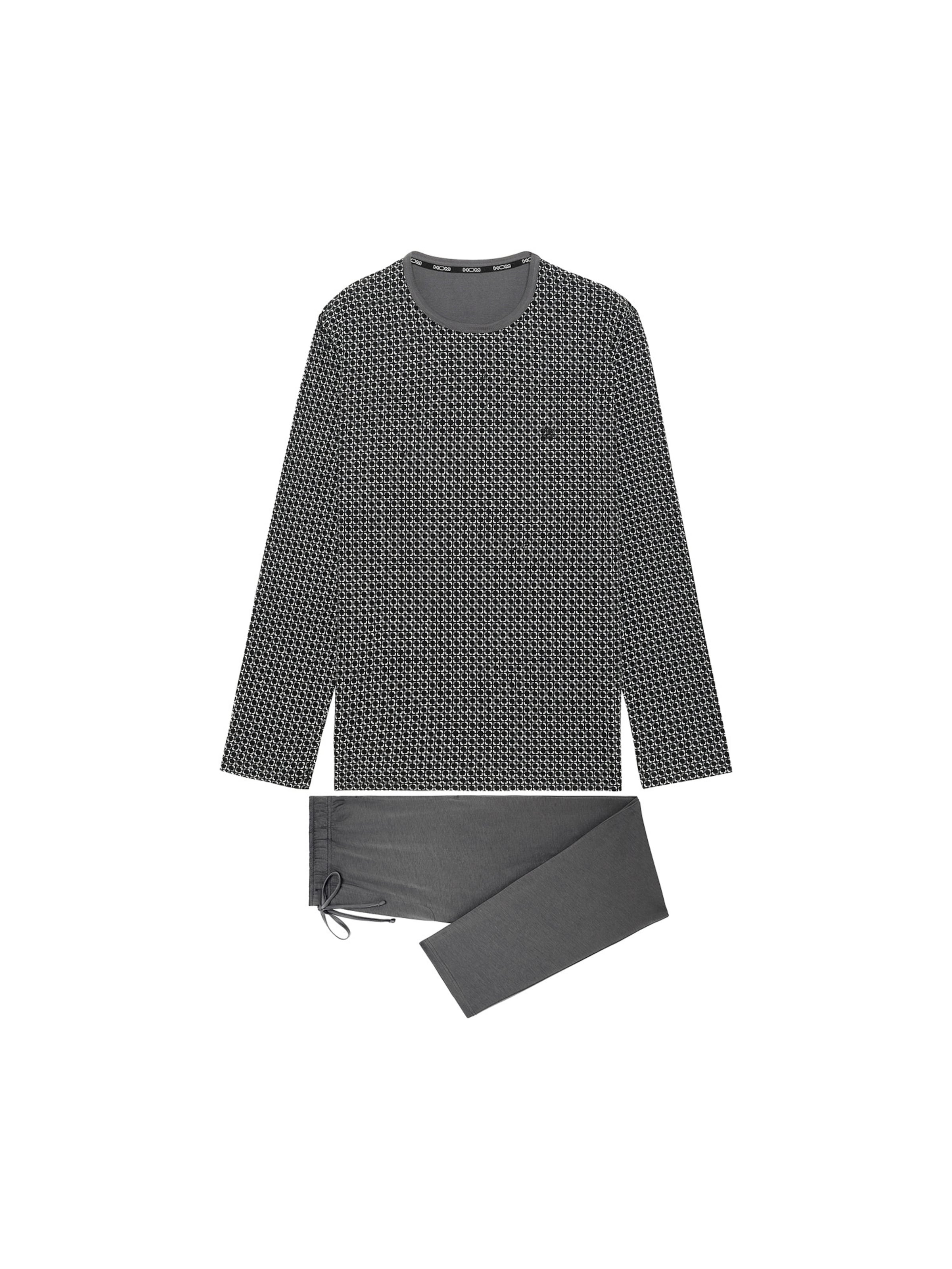 HOM Pyjama lang ' Waldorf Long Sleepwear ' in Grijs: voorkant