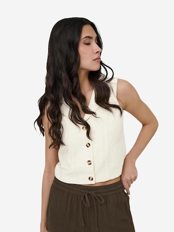 Gilet 'Jdymilan Linen S/L Waistcoat Tlr 15366390' di Jaqueline de Yong in beige