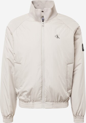 Calvin Klein Jeans Демисезонная куртка 'HARRINGTON' в Серый: спереди