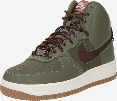 Nike Sportswear Sneakers laag 'Air Force 1' in de kleur Chocoladebruin / Olijfgroen / Roestrood / Wit, Productweergave