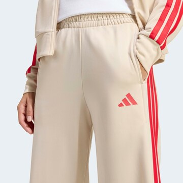 ADIDAS SPORTSWEAR Wide leg Workout Pants in Beige