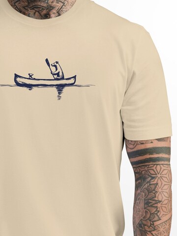 Neverless Shirt 'Bär Kanu' in Beige