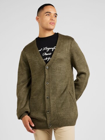 ABOUT YOU Knit cardigan 'Mirco' in Green: front