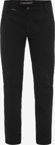 CIPO & BAXX Regular Chino Pants in Black: front