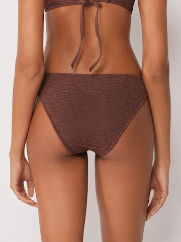 CALZEDONIA Bikini Bottoms 'Crinkle Waves' in Brown