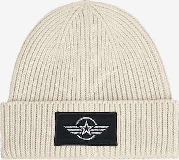 Neverless Beanie 'Airforce Wings' in Beige: front