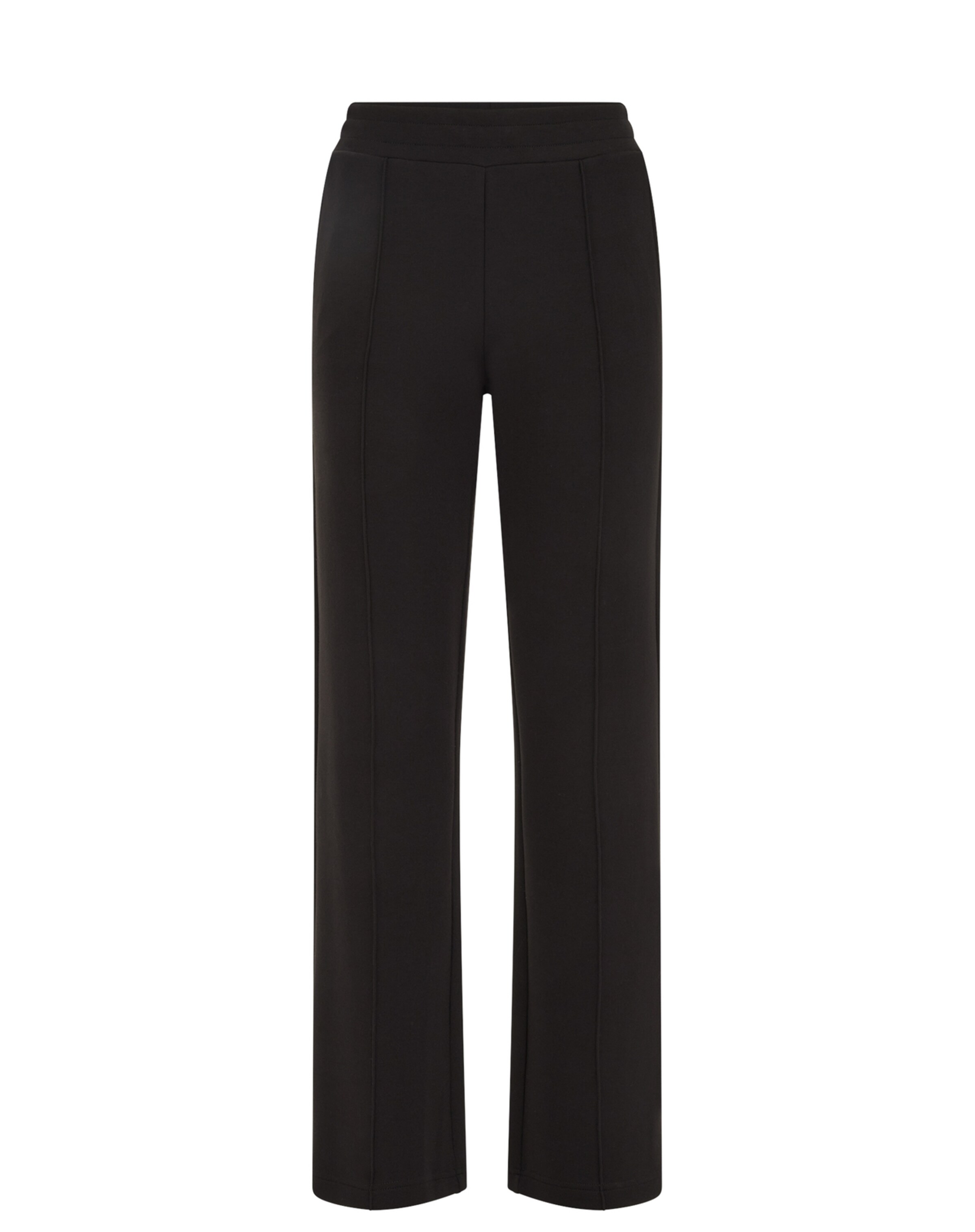 WE Fashion Voľný strih Nohavice s pukmi - Čierna: predná strana