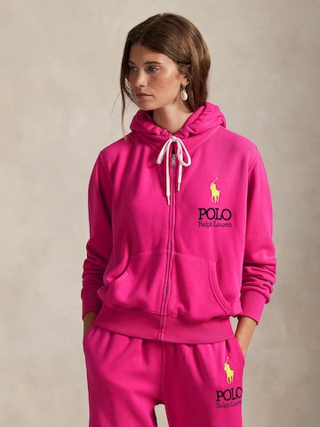 Polo Ralph Lauren Кофта на молнии 'ISLAND' в Ярко-розовый: спереди