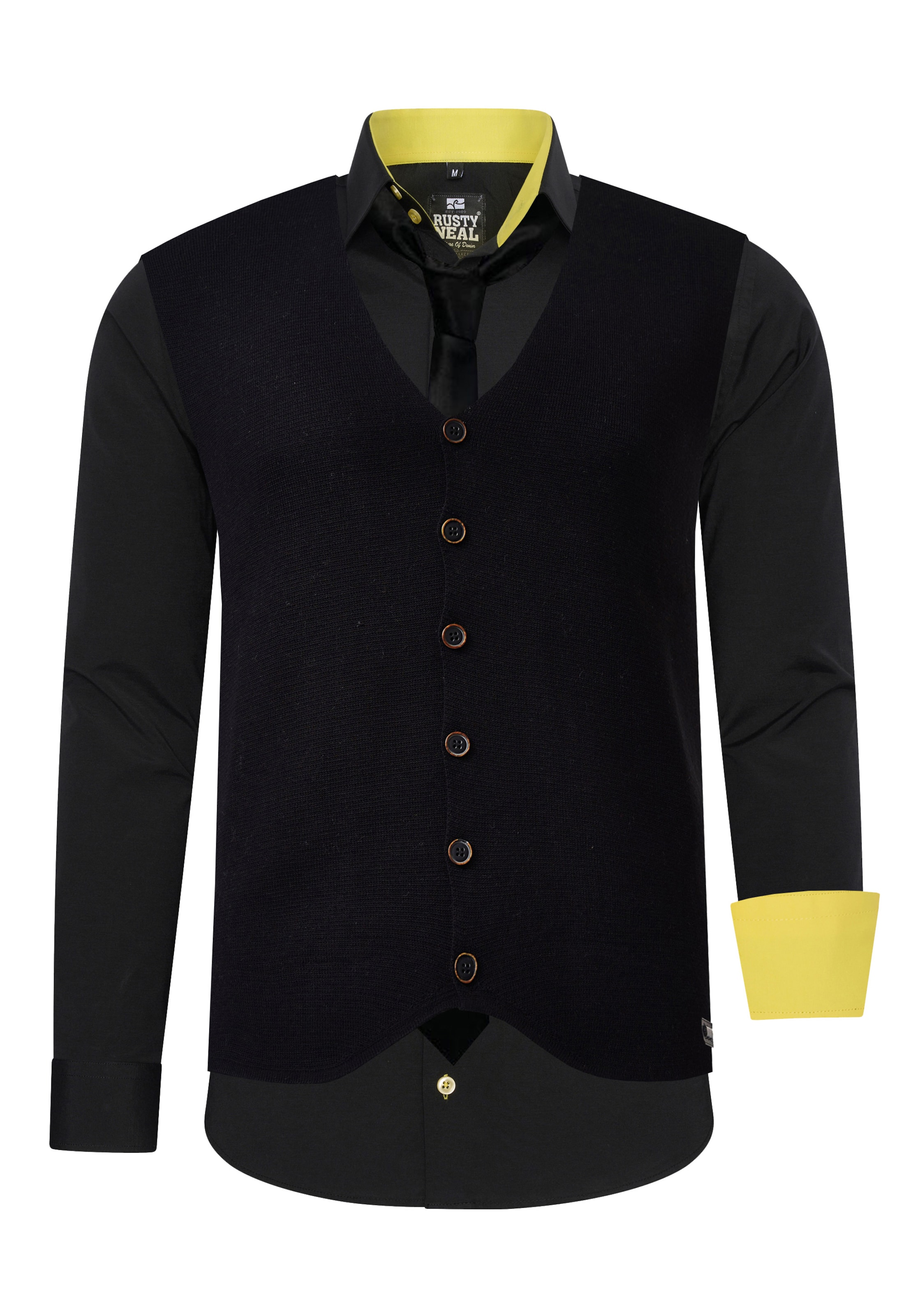 Rusty Neal Slim fit Button Up Shirt in Black: front