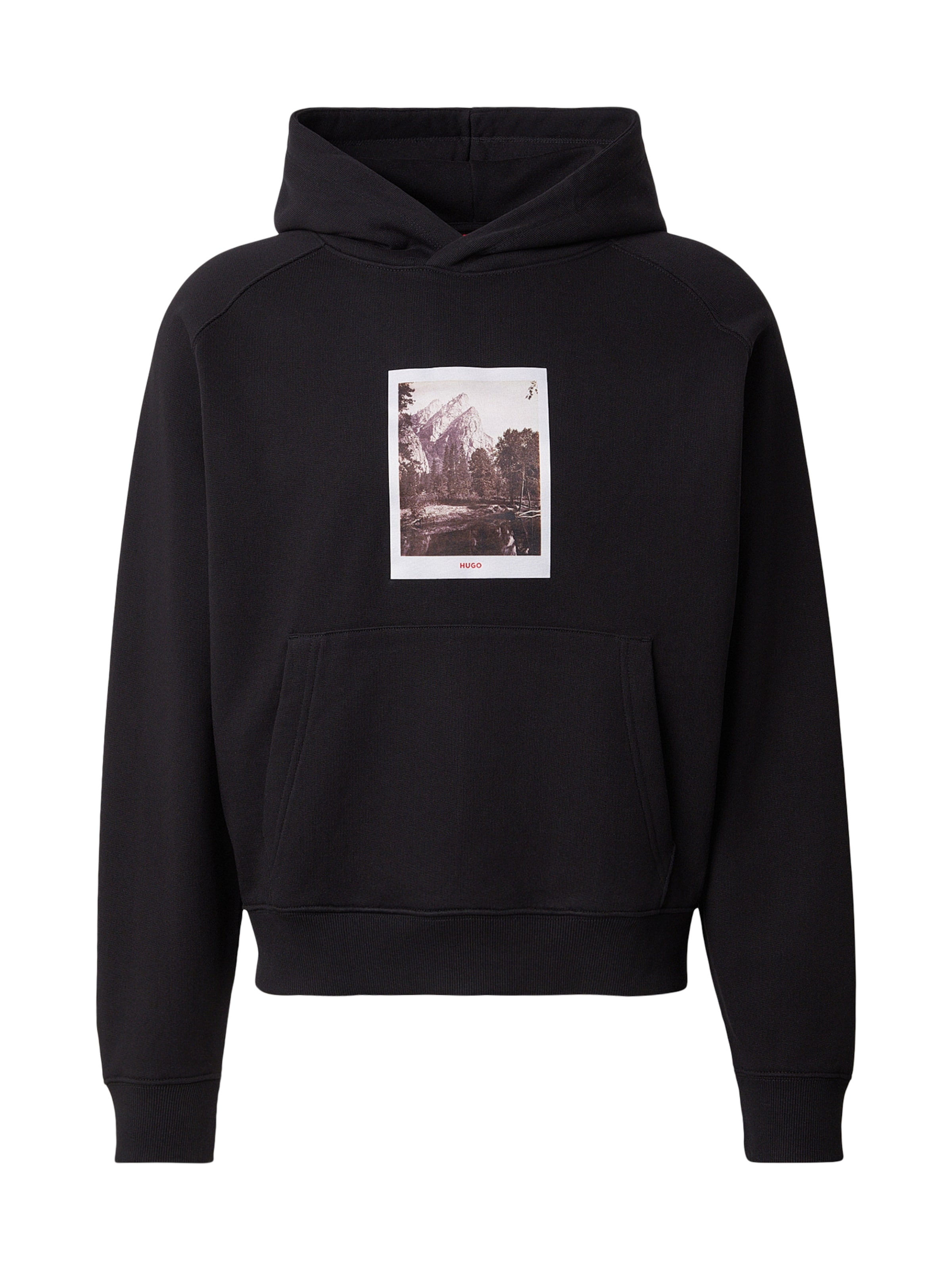 HUGO Tréning póló 'Deneb' - fekete: elől