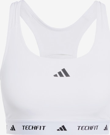 Sutien sport 'TECHFIT' de la ADIDAS PERFORMANCE pe alb: față