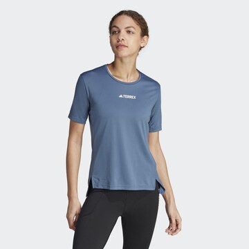 ADIDAS TERREX Performance Shirt 'Multi' in Blue: front