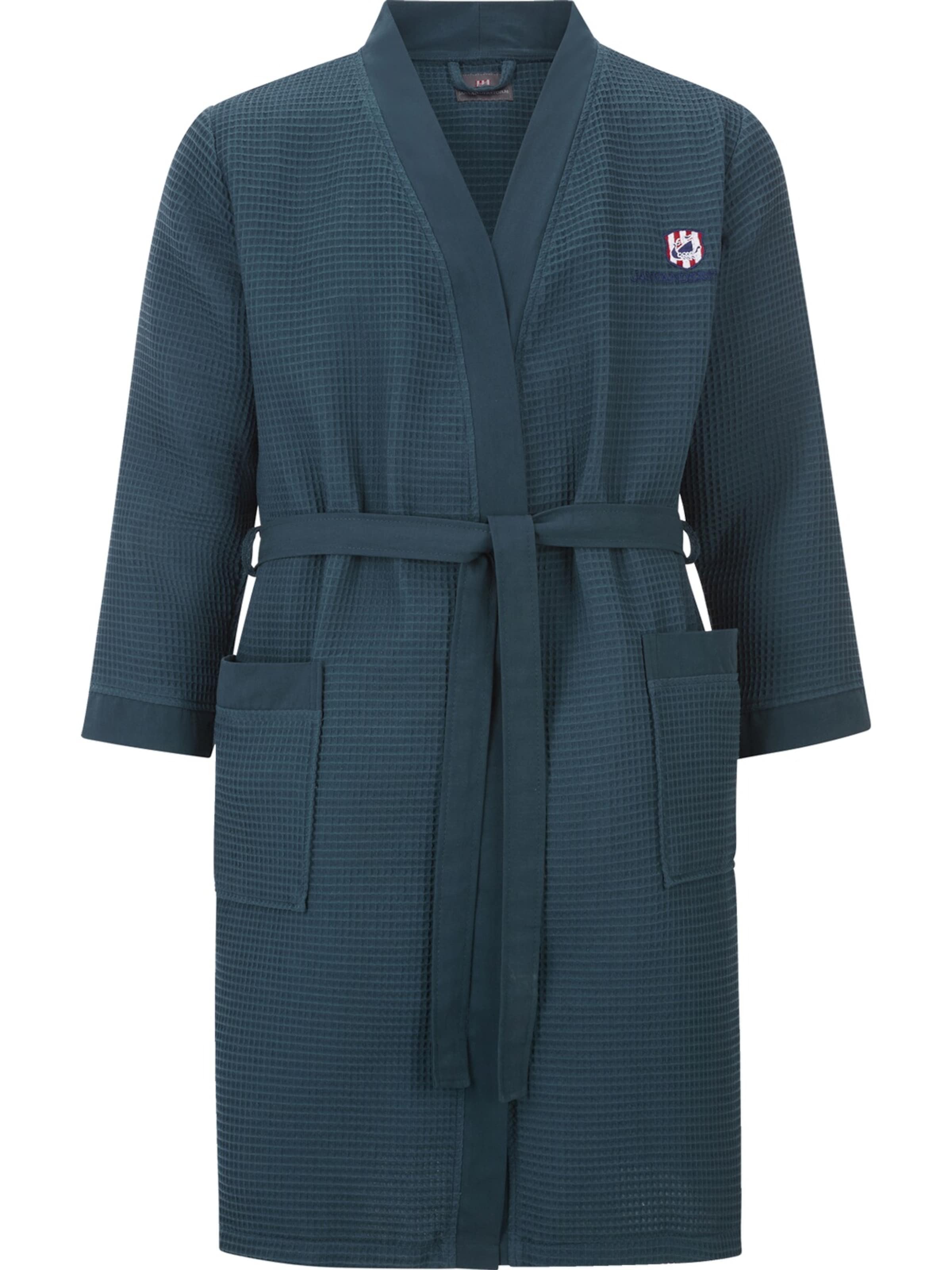 Jan Vanderstorm Bademantel 'Aretti' in Grün: Vorderseite