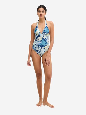 Marc O'Polo Bustier Badpak ' Bohemian Leaf ' in Blauw: voorkant