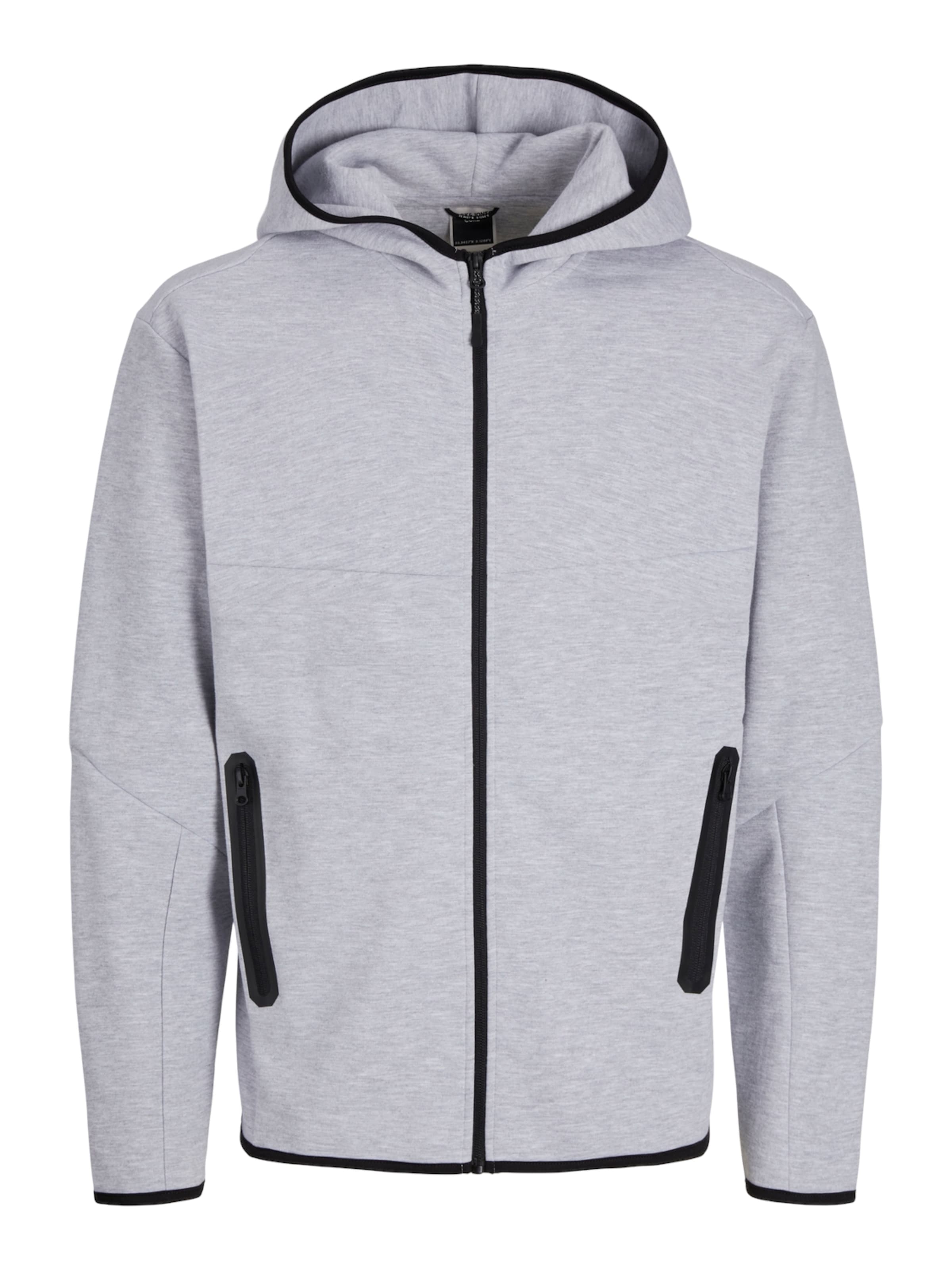 Giacca di felpa 'JCOFusion' di JACK & JONES in grigio: frontale