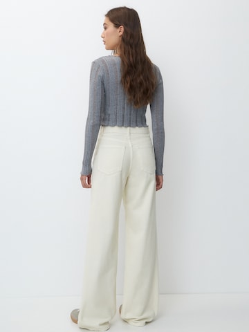 Pull&Bear Wide Leg Hose in Beige