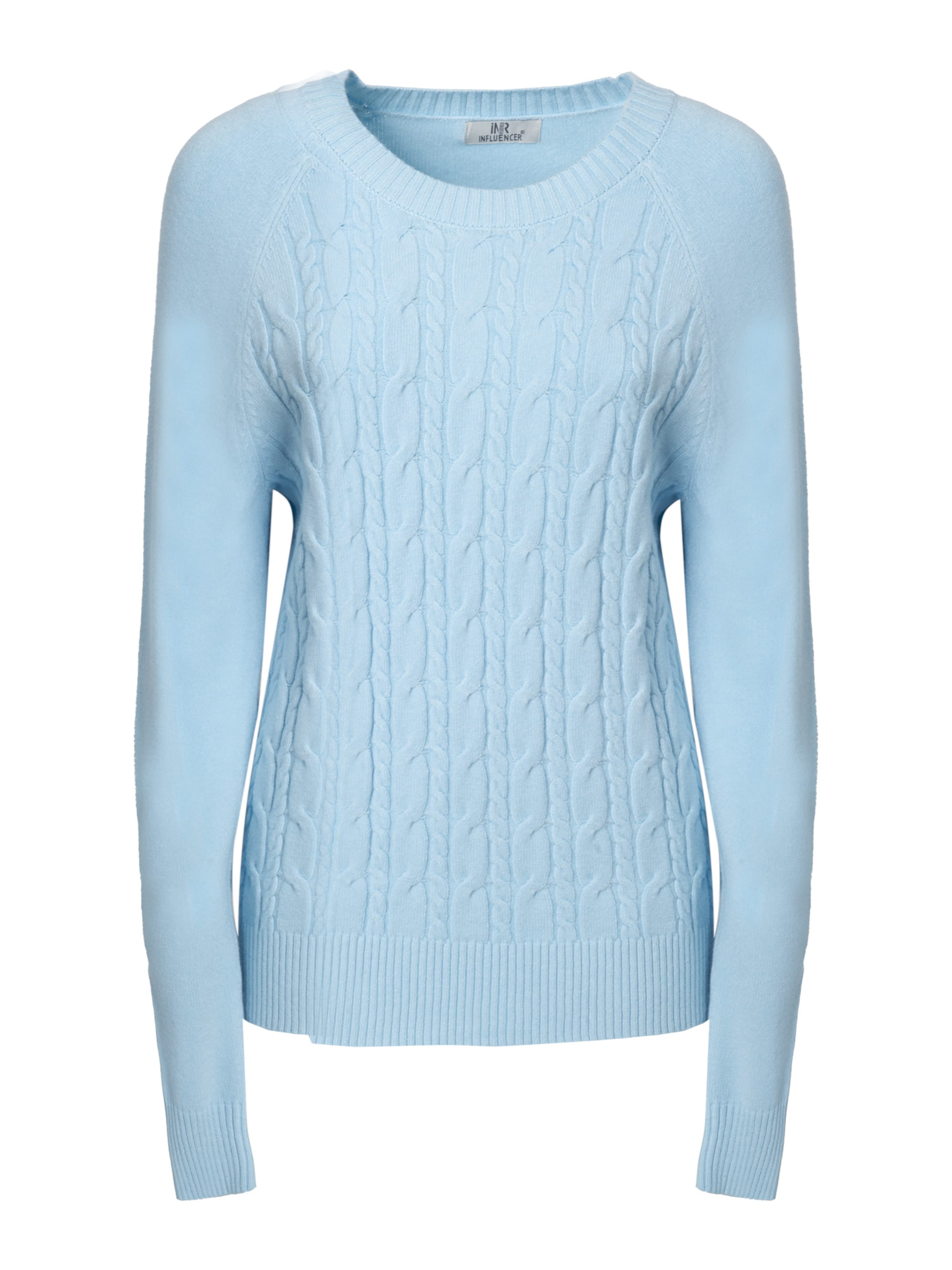 Influencer Pullover in Blau: Vorderseite