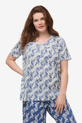 Ulla Popken - Camiseta para dormir en blanco: frente