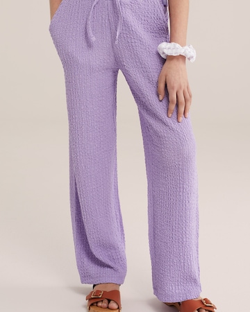 WE Fashion Regularen Hlače | vijolična barva: sprednja stran