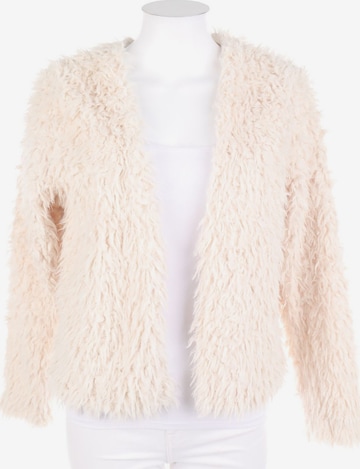 Gina Tricot Faux Fur-Jacke M in Weiß: predná strana